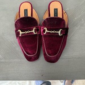 Steven By Steve Madden Burgundy Velvet Loafers